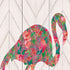 Set Of Two "Flamingo's - A matrix colors!" White Framed Wall Art