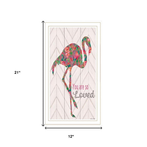 Set Of Two "Flamingo's - A matrix colors!" White Framed Wall Art