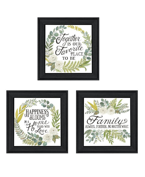 Set Of Three "Together Is Our Favorite Place to Be!" Black Framed Wall Art