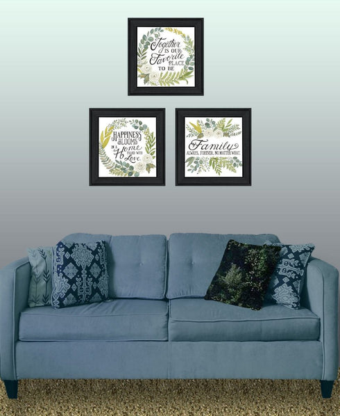 Set Of Three "Together Is Our Favorite Place to Be!" Black Framed Wall Art