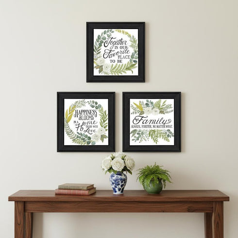 Set Of Three "Together Is Our Favorite Place to Be!" Black Framed Wall Art