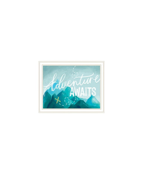 Set Of Three "Adventure Awaits Donet Just Stand There" White Framed Wall Art
