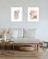 Set Of Two "Bohemian Macrame And Floral Arrangement" White Framed Wall Art