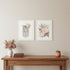 Set Of Two "Bohemian Macrame And Floral Arrangement" White Framed Wall Art