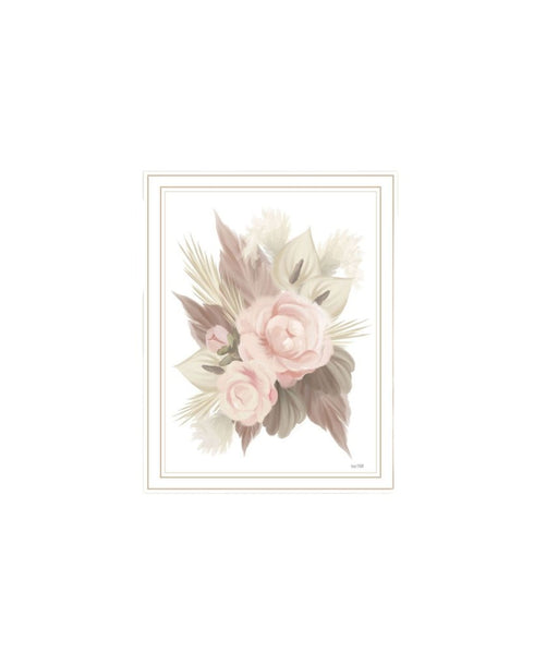 Set Of Two "Bohemian Macrame And Floral Arrangement" White Framed Wall Art