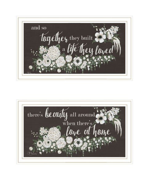 Set Of Two "Together They Built Love" White Framed Wall Art