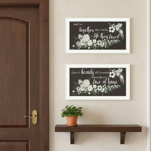 Set Of Two "Together They Built Love" White Framed Wall Art