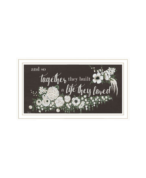 Set Of Two "Together They Built Love" White Framed Wall Art