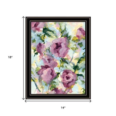 Set Of Two Abstract Florals Black Framed Wall Art