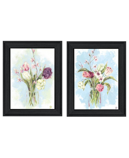 Set Of Two "Flowers from the Farm" Black Framed Wall Art