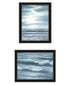 Set Of Two "The Ocean Blue - high tide at sunset." Black Framed Wall Art