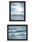 Set Of Two "The Ocean Blue - high tide at sunset." Black Framed Wall Art