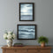 Set Of Two "The Ocean Blue - high tide at sunset." Black Framed Wall Art