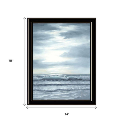 Set Of Two "The Ocean Blue - high tide at sunset." Black Framed Wall Art