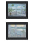 Set Of Two Coastal Porch Relaxing Black Framed Wall Art