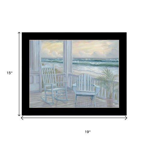 Set Of Two Coastal Porch Relaxing Black Framed Wall Art