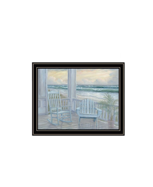 Set Of Two Coastal Porch Relaxing Black Framed Wall Art
