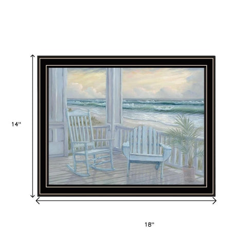 Set Of Two Coastal Porch Relaxing Black Framed Wall Art
