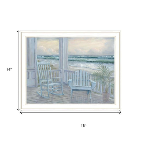 Set Of Two Coastal Porch Relaxing White Framed Wall Art