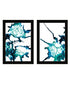 Set Of Two Abstract Ocean Living Black Framed Wall Art