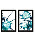 Set Of Two Abstract Ocean Living Black Framed Wall Art