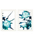 Set Of Two Abstract Ocean Living White Framed Wall Art