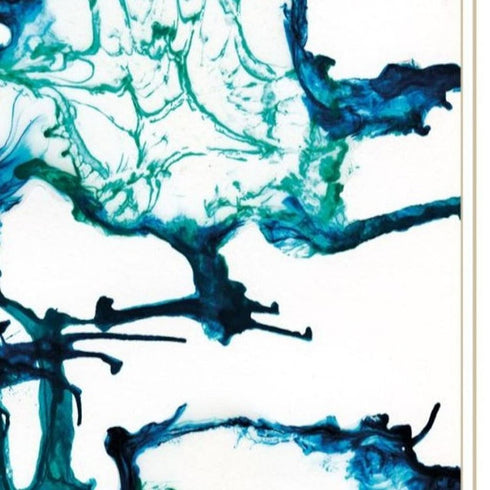 Set Of Two Abstract Ocean Living White Framed Wall Art