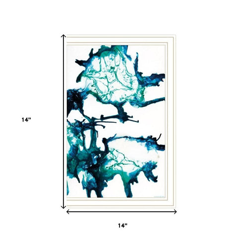 Set Of Two Abstract Ocean Living White Framed Wall Art