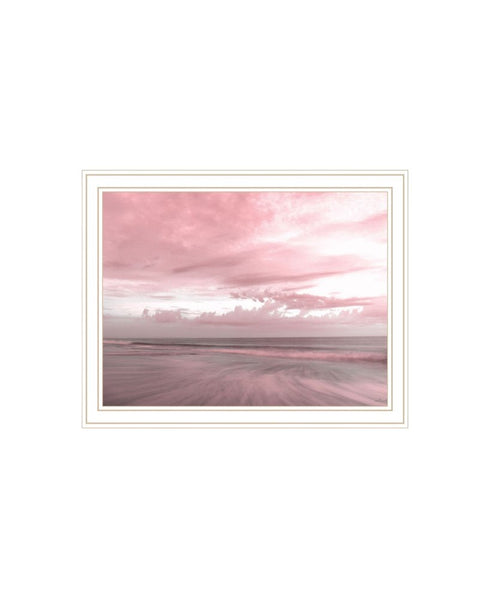Set Of Two "Yes believe it! Pink Beach sand" White Framed Wall Art