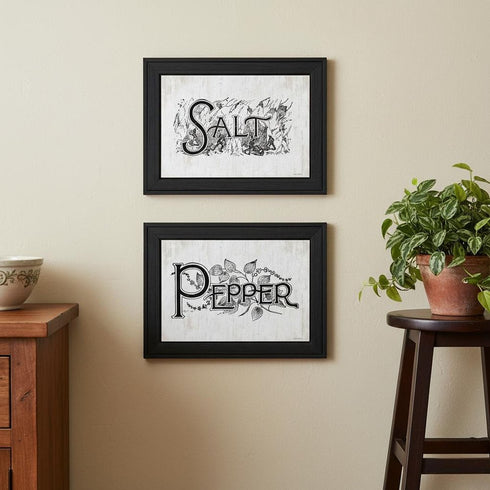 Set Of Two This Kitchen is Seasoned With Love Black Framed Kitchen Wall Art
