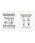 Set Of Two Bathroom Guide to Procedures Black Framed Bathroom Wall Art