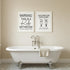 Set Of Two Bathroom Guide to Procedures Black Framed Bathroom Wall Art