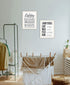 Set Of Two Laundry Rules And Schedules White Framed Laundry Wall Art