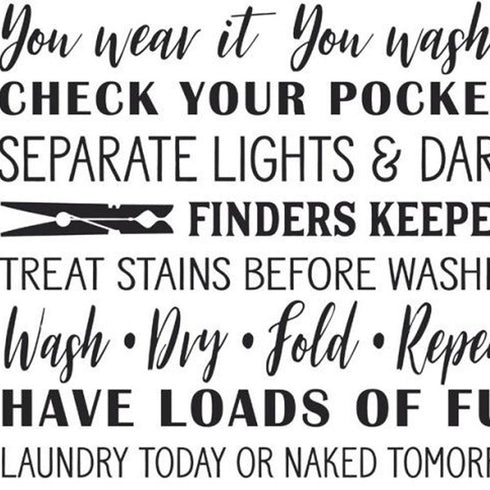 Set Of Two Laundry Rules And Schedules White Framed Laundry Wall Art