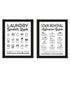 Set Of Two Guide for Laundry and Stain Removal Black Framed Laundry Wall Art