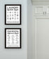 Set Of Two Guide for Laundry and Stain Removal Black Framed Laundry Wall Art