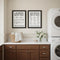 Set Of Two Guide for Laundry and Stain Removal Black Framed Laundry Wall Art