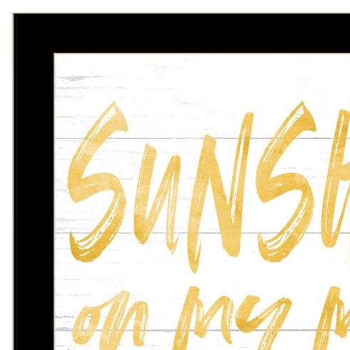 Set Of Two Fun in the Sun-Sunshine on my Mind Black Framed Wall Art
