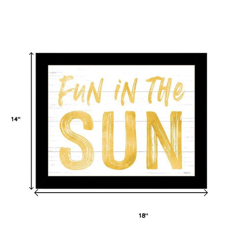 Set Of Two Fun in the Sun-Sunshine on my Mind Black Framed Wall Art