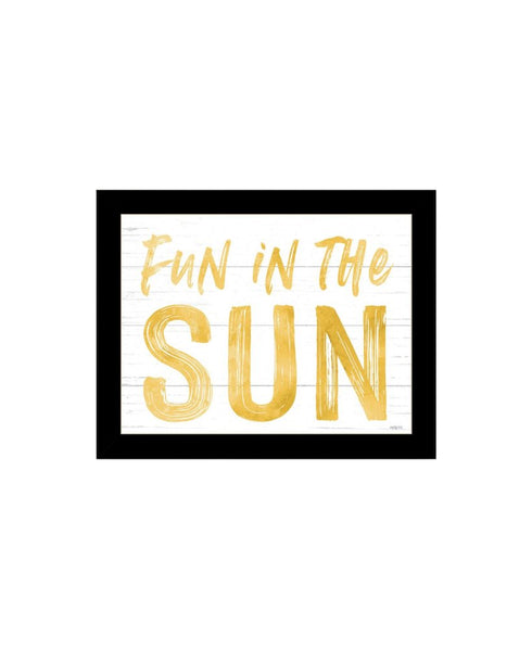 Set Of Two Fun in the Sun-Sunshine on my Mind Black Framed Wall Art