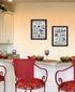 Set Of Two Our Family Kitchen Rules And Recipes Black Framed Kitchen Wall Art
