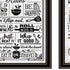 Set Of Two Our Family Kitchen Rules And Recipes Black Framed Kitchen Wall Art