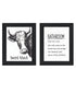 Set Of Two HERD THAT! Black Framed Bathroom Wall Art