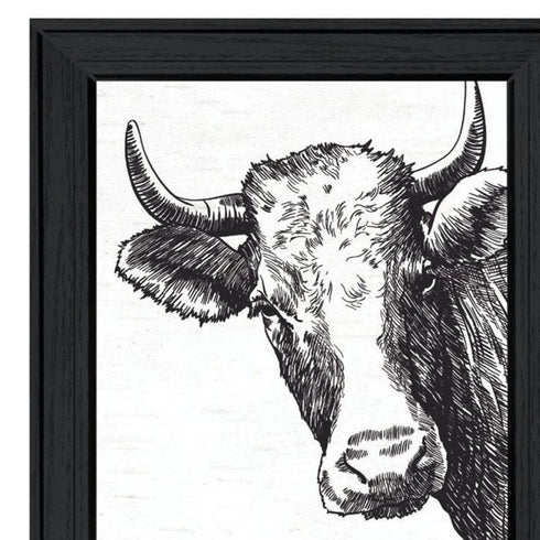 Set Of Two HERD THAT! Black Framed Bathroom Wall Art