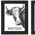 Set Of Two HERD THAT! Black Framed Bathroom Wall Art