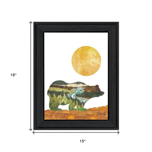 Set Of Two Bear and Deer Black Framed Wall Art