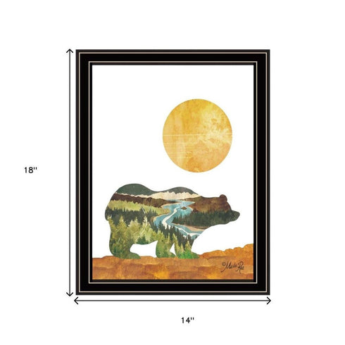 Set Of Two Bear and Deer Black Framed Wall Art