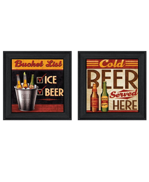 Set Of Two Bucket List Black Framed Wall Art