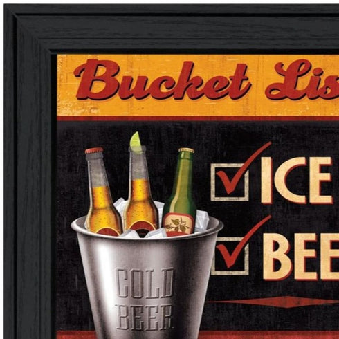 Set Of Two Bucket List Black Framed Wall Art