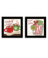 Set Of Two Hot Cocoa And Candy Canes Black Framed Kitchen Wall Art